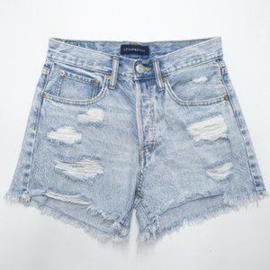 Aéropostale 90s High-Rise Cutoff Shorts Women's 4 Blue Denim Distressed Cotton